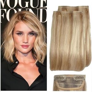 Blonde and Bleach Blonde Hair Extensions 4 Pcs Short Clip in Human Hair set of 2